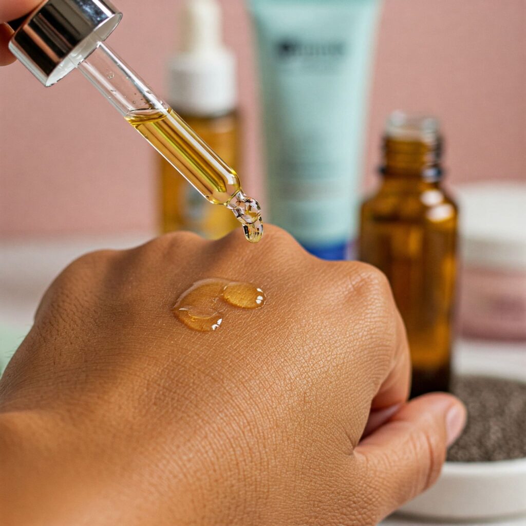 Applying chia seed oil to skin for moisturizing and anti-aging benefits (1)