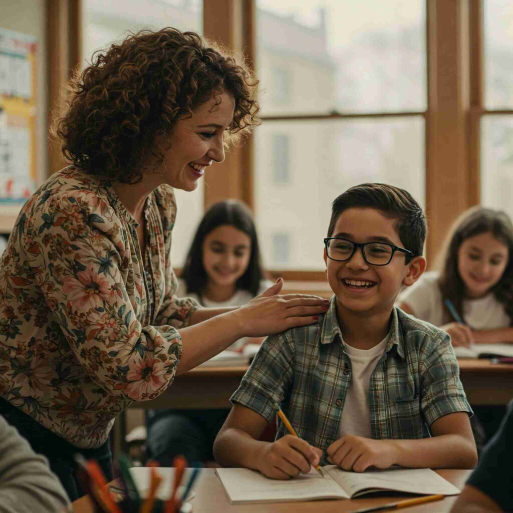 teacher praise kid